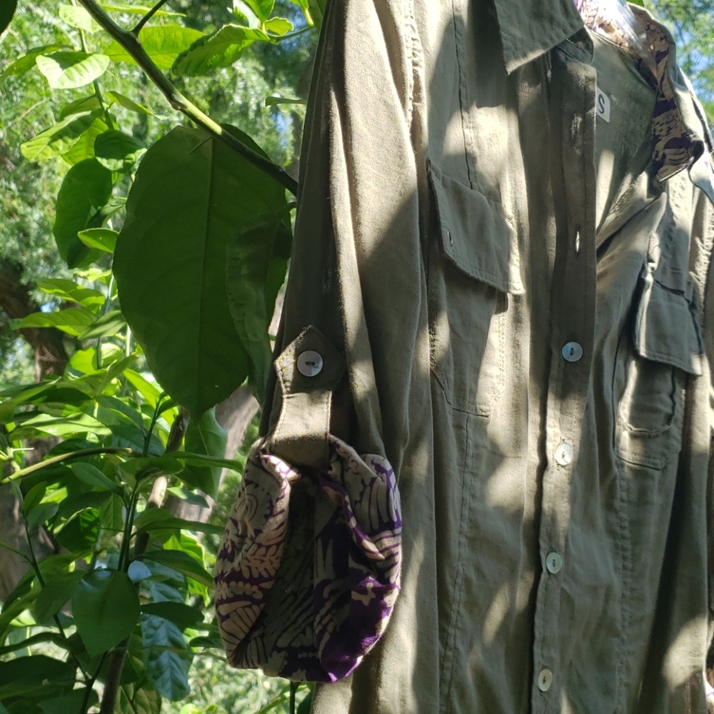 Da-Nang S Button Khaki Shirt Nwt - Picture 5 of 6